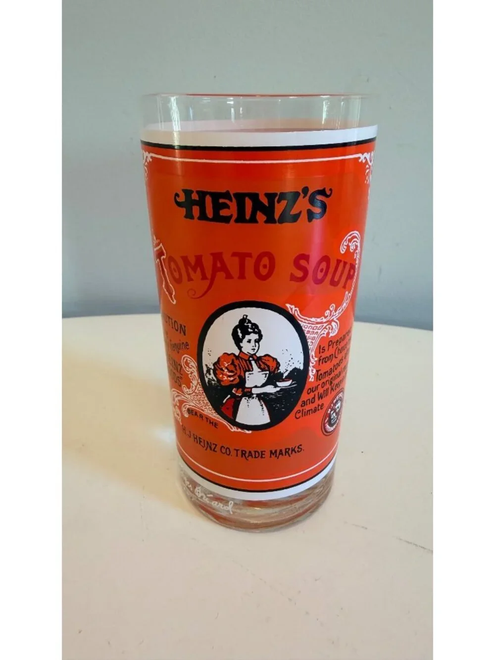 Vintage Georges Briard Heinz Soup Can Design Drinking Glasses Set of 3